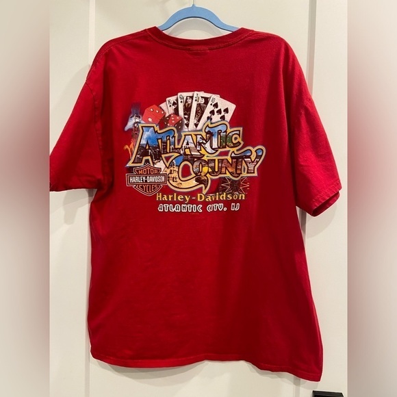 Red Harley Davidson Tee Shirt Size X-Large - Picture 2 of 10